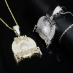 Moissanite Hip Hop ‘RICH FOREVER’ Money Bag Pendant – Luxurious Jewelry for Trendsetters