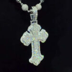 Stunning Moissanite 3D Cross Pendant Necklace Set – Elegant Layered Design