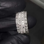 Stunning Moissanite Four-Row Diamond Engagement Ring – Luxury & Elegance