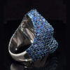 Stunning Blue Sapphire Baguette Ring in White Gold – Elegant Cross Side Design