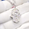 Sparkling Hamsa Moissanite Pendant in White Gold – Ice Out Luxury Jewelry