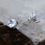 Brilliant White Gold Radiant Cut Moissanite Stud Earrings for Timeless Elegance