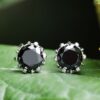 Stunning Black Round Cut Moissanite Stud Earrings – Perfect for Any Occasion