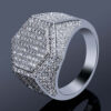 19mm Stylish Moissanite Hexagon Hip Hop Ring for Trendy Jewelry Lovers