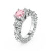 Stunning 2.0 CT Pink Gemstone Engagement Ring in Elegant White Gold