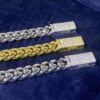 8mm VVS Moissanite Cuban Necklace – Elegant Gold Buckle Design