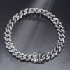 Stunning 8mm Moissanite Cuban Link Bracelet in Premium White Gold