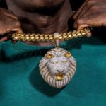 Regal Lion Moissanite Pendant with Free Chain – Stunning Jewelry Piece