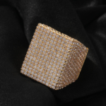 Stunning Moissanite Hip Hop Square Ring | Big Sparkle Statement Jewelry