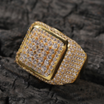 Sparkling Moissanite Vintage Big Square Ring | Hip Hop Style Jewelry