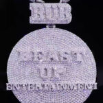 Moissanite ‘BEAST UP ENTERTAINMENT’ Circular Letter Pendant Necklace