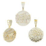 Stunning Moissanite Round Pendant Necklace with “MONEY AND FAMILY” Letter Design