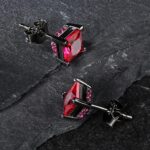 Men’s S925 Moissanite Ruby and Diamond Stud Earrings for Elegant Style