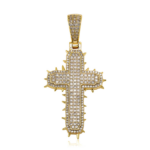 Stunning Moissanite Cactus Thorn Cross Pendant Necklace – Unique Jewelry Gift