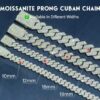 Luxury Moissanite Diamond Prong Cuban Chain – 12mm, 14mm, & 20mm Options