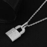 Sparkling Moissanite Pendant Necklace for Men – Iced Out White Gold Jewelry