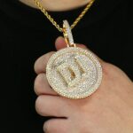 Customizable Round Rotating Diamond Alphabet Pendant Necklace – Unique Jewelry Gift