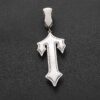 Moissanite Cross Pendant Necklace Set with Ice Out Great Sword Design