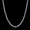 Premium 5mm S925 White Gold Moissanite Tennis Chain with Iced Cross Design