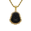 Elegant Black Buddha – 18k Gold-Plated Moissanite Charm Bracelet