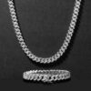 Stunning 8mm Moissanite Cuban Link Bracelet in Premium White Gold