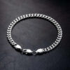 Elegant 6mm Diamond-Cut Stainless Steel Cuban Chain Bracelet for Men