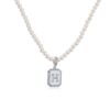 Personalized Iced Initial Medallion Pearl Necklace – Custom Elegance