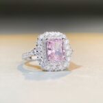 Stunning Pink Emerald Cut 3 Carat Engagement Ring – Elegant Sparkle