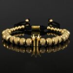 Royal King Crown Beads Adjustable Bracelet – Stylish Fashion Accessory