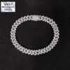 Luxurious 8mm Moissanite Diamond Cuban Chain Necklace for Elegant Style