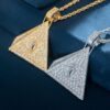 Exquisite Moissanite Pendant: Iced Baguette Cut Egyptian Eye of Horus Necklace