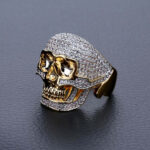 Vintage Skull Moissanite Men’s Ring – Unique Gothic Design