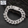 15mm Diamond Cuban Link Bracelet – Ice Out T-Square Design for Men