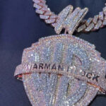 Moissanite Shield Pendant Necklace – Stunning ‘WARMAN BLOCK’ Design