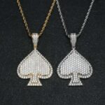 Stunning Moissanite Diamond Spade Pendant Necklace – Elegant Jewelry Gift