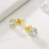 Stunning 0.5 Carat VVS1 Round Moissanite Flower Earrings for Elegance