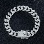 Luxury White Gold Iced Roman Numerals Watch & 12mm Cuban Bracelet Set