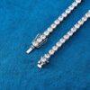 Stunning 5mm Moissanite Tennis Chain in 18K White Gold – Elegant Jewelry for Every Occasion