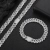 12MM Moissanite Diamond Prong Settings Cuban Link Bracelet | Luxurious Jewelry Accessory