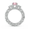 Stunning 2.0 CT Pink Gemstone Engagement Ring in Elegant White Gold