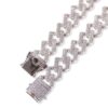 14mm 18K White Gold Iced Miami Cuban Moissanite Bracelet for Men