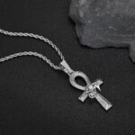 Moissanite Eye of Horus Silver Pendant – Ankh Design in 925 Sterling Silver