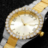 Luxury 43mm Iced Two-Tone Men’s Watch with Round Cut Roman Numerals