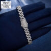 10MM Moissanite Diamond Prong Set Cuban Link Bracelet for Elegant Style