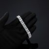 Iced Double Row Moissanite Tennis Bracelet – Luxurious Baguette Design