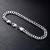 Elegant 6mm Diamond-Cut Stainless Steel Cuban Chain Bracelet for Men