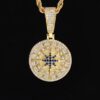 “Stunning Iced Compass Pendant Necklace – Elegantly Crafted for Adventurers”