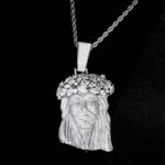 “Elegant Jesus Moissanite Pendant with Cuban Chain Necklace Set”