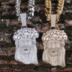 “Elegant Jesus Moissanite Pendant with Cuban Chain Necklace Set”