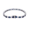 5mm White & Blue Moissanite Tennis Bracelet in White Gold – Iced Design